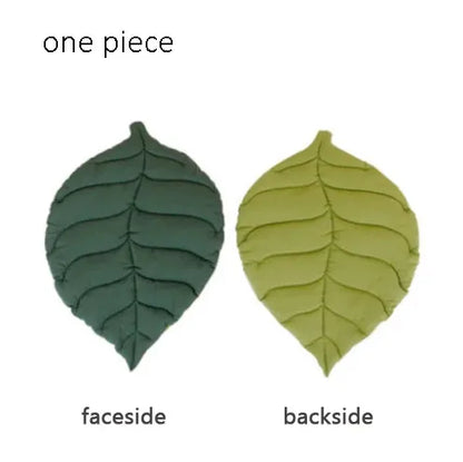 Cat Bed Mats - Soft Cotton Leaf Shaped Pet Sleep Pad