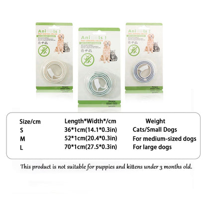 Anti-Parasite Pet Collar Flea Collar - Flea & Mosquito Protection, 3 Sizes
