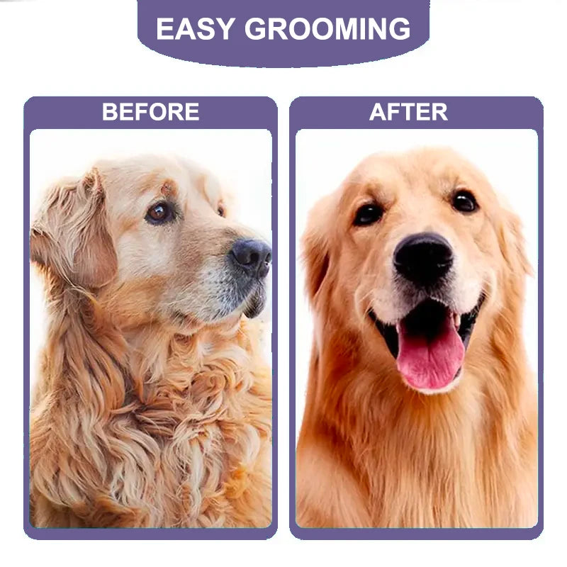 Dog Brush Grooming Tool - Tangle-Free Pet Hair Remover