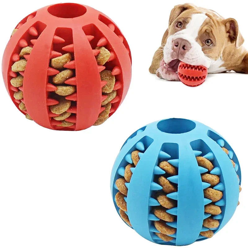 Dog Ball Toys - Interactive Chew & Clean Rubber for Small Dogs