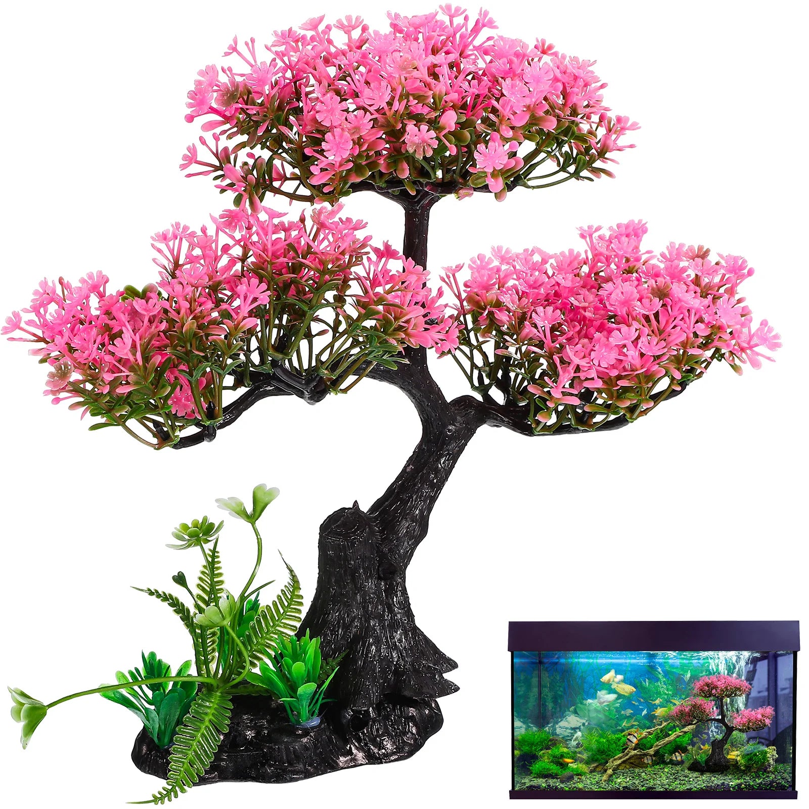Aquarium Plant Set: Realistic Turtle Tank Decor