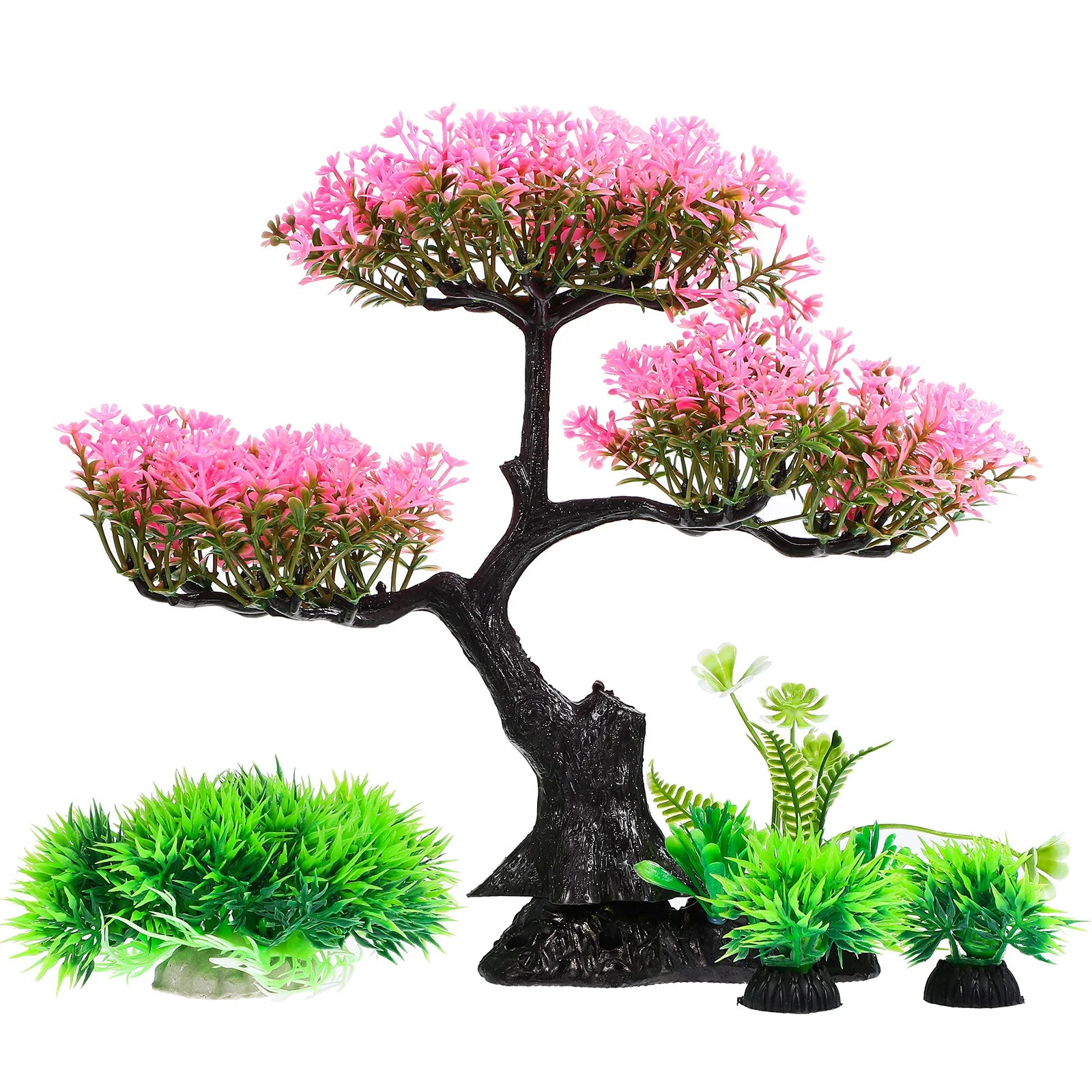 Aquarium Plant Set: Realistic Turtle Tank Decor