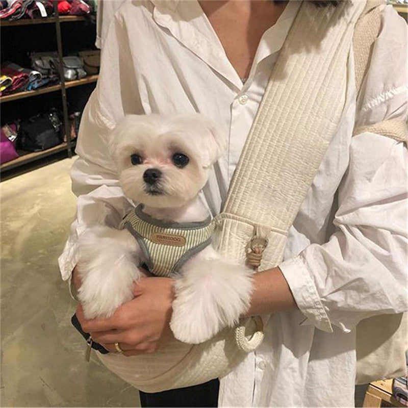 Canvas Pet Carrier Bag - Breathable Travel Sling for Cats & Dogs