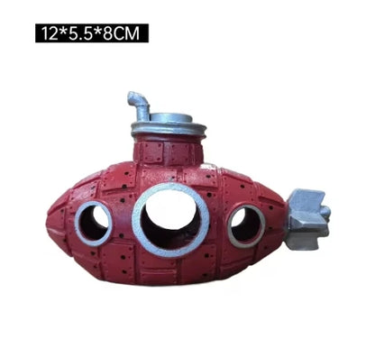 Resin Submarine Aquarium Shelter Fish Tank Decor: Fish & Shrimp Cave Decor