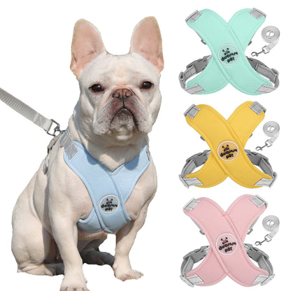 Dog Harness Leash Set - Reflective & Breathable for Small Dogs