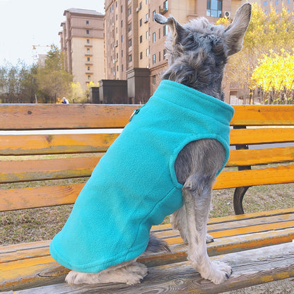 Warm Fleece Dog Jacket with D-Ring for Small Breeds