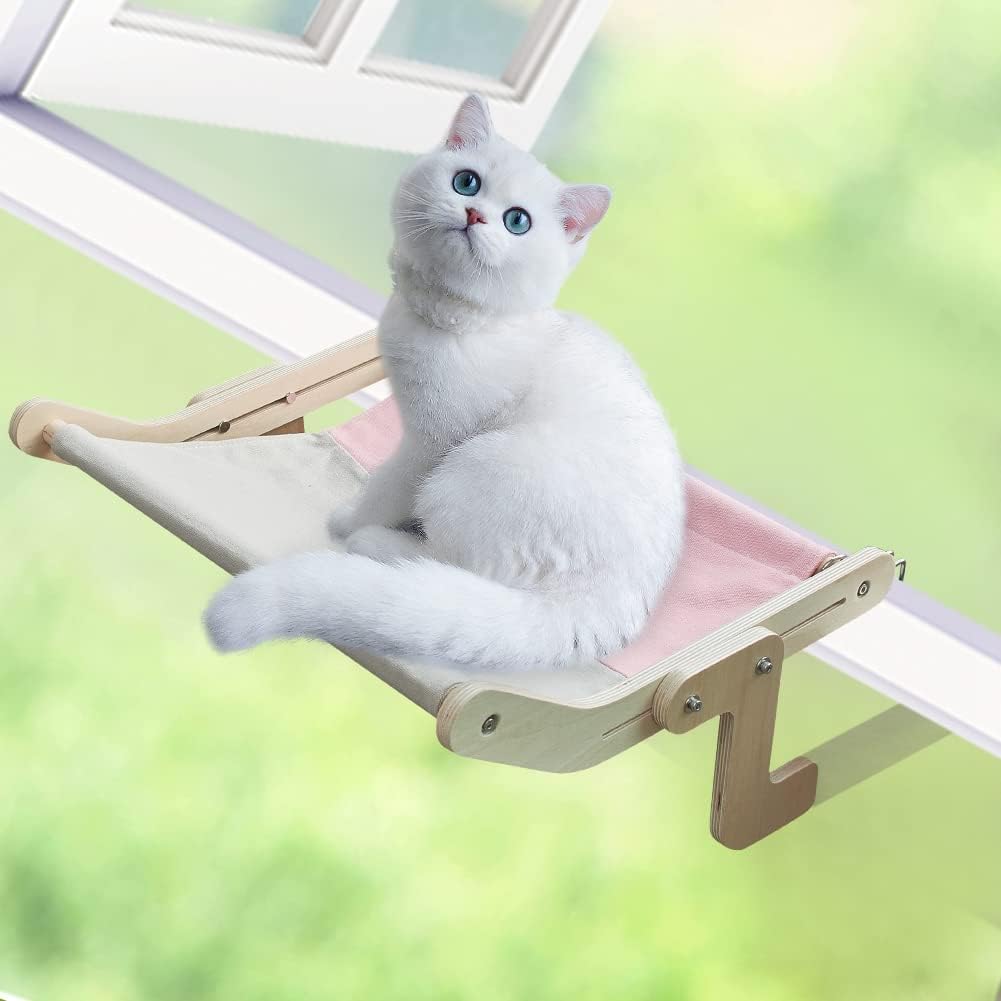 Cat Hammock Window Perch - Window Bed for Cat No Drill, Easy Install, 40 LB Support 