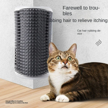 Pet Cats Corner Brush Massager - Scratcher & Comb Accessory