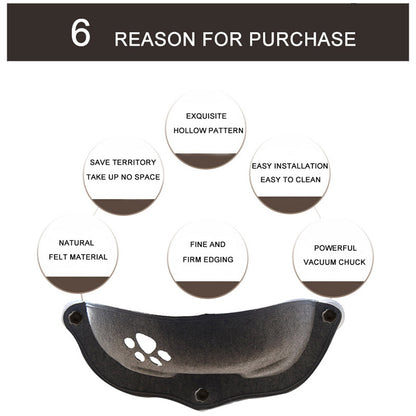 Cat Window Hammock Bed 20kg - Soft Suction Cup Lounger