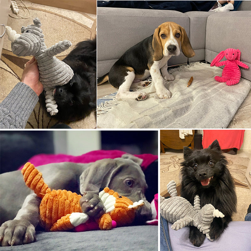 Dog Squeak Toy - Plush Animal Chew & Play for Small Dogs
