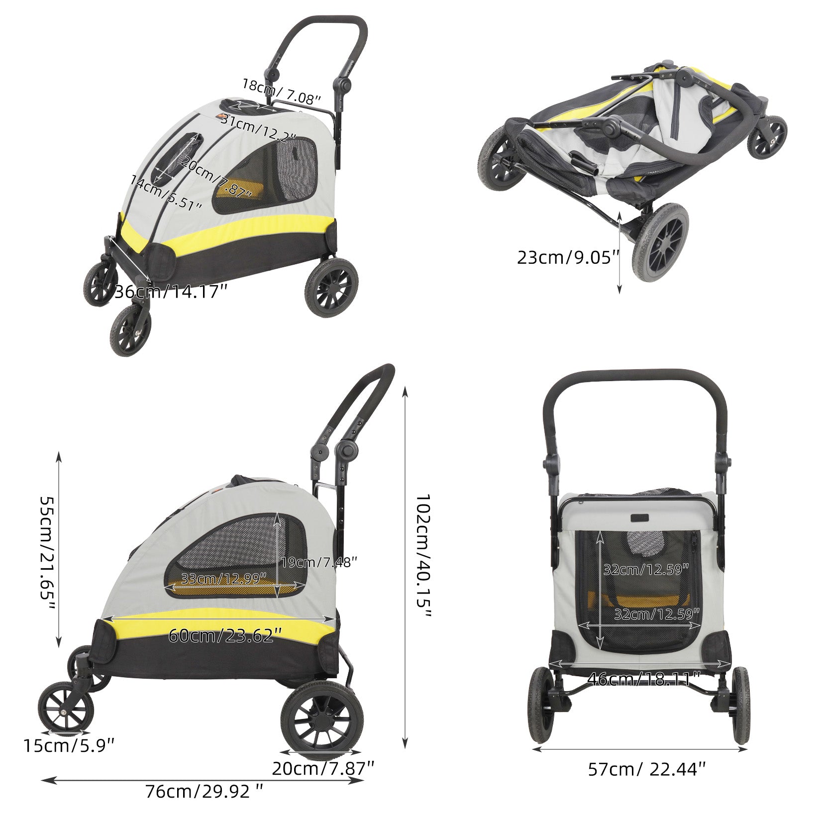 Portable Pet Stroller: Foldable Travel Wagon for Small Dogs & Cats