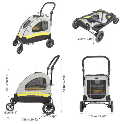 Portable Pet Stroller: Foldable Travel Wagon for Small Dogs & Cats