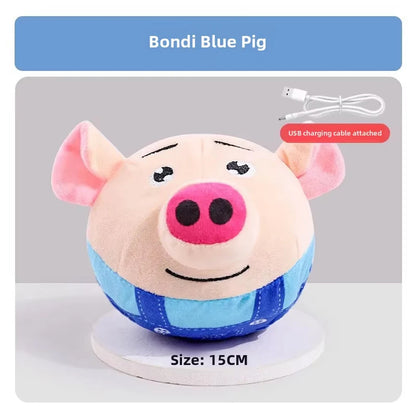 Interactive Dog Toy: USB Plush Ball with Music & Motion
