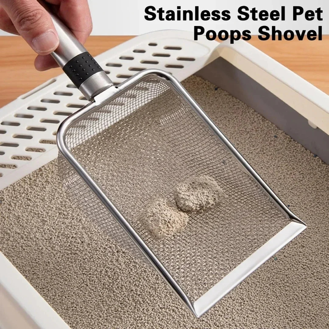 Stainless Steel Cat Litter Scoop - Rust-Proof & Easy Clean