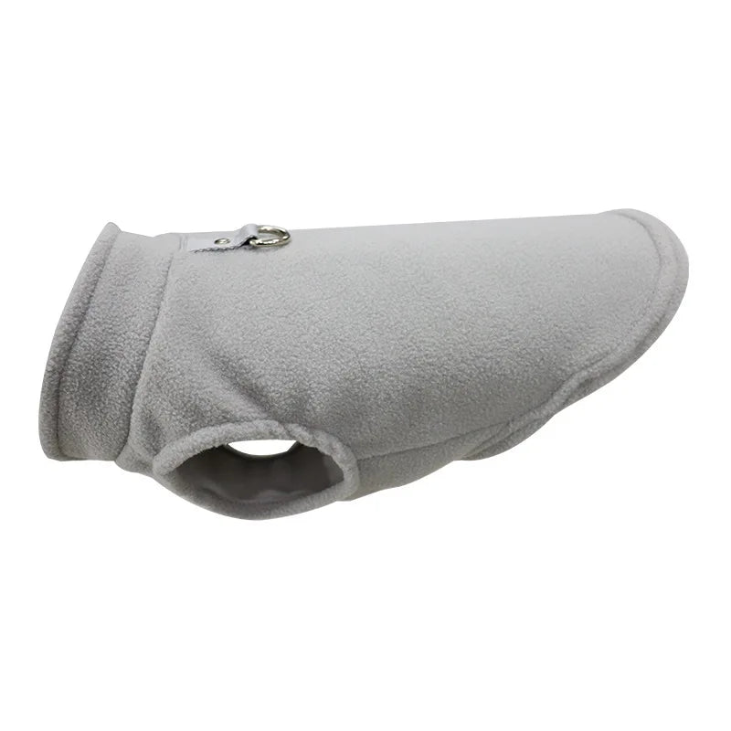 Warm Fleece Dog Jacket with D-Ring for Small Breeds