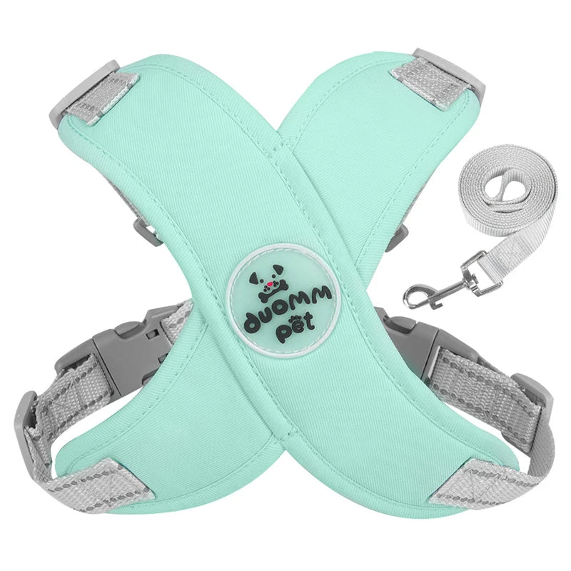 Dog Harness Leash Set - Reflective & Breathable for Small Dogs