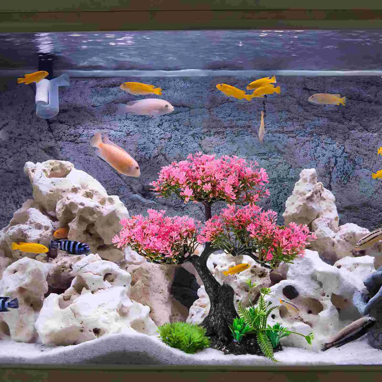 Aquarium Plant Set: Realistic Turtle Tank Decor
