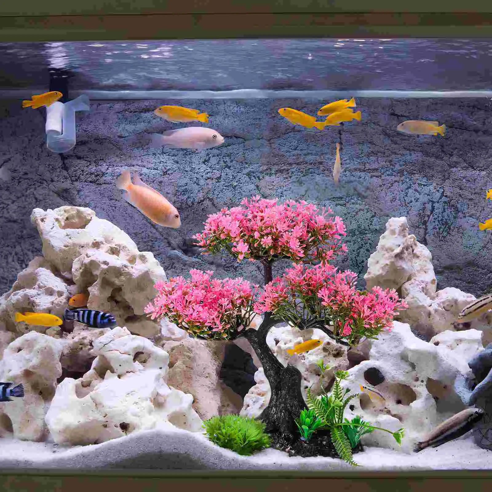 Aquarium Plant Set: Realistic Turtle Tank Decor