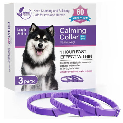 Pet Flea & Tick Collar 3-4 Pack - Calming & Adjustable for Cats/Dogs