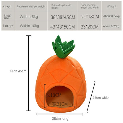 Winter Pet House: Cozy Pineapple Nest for Cats & Dogs