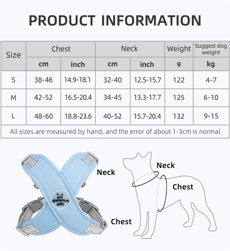 Dog Harness Leash Set - Reflective & Breathable for Small Dogs