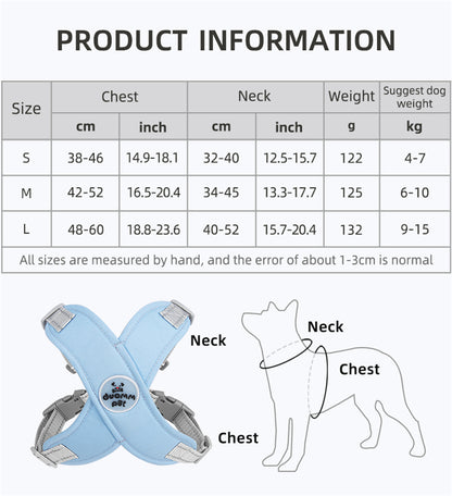 Dog Harness Leash Set - Reflective & Breathable for Small Dogs