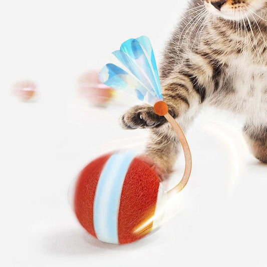 Interactive Cat Toy Ball: Rechargeable & Elastic Tail Fun