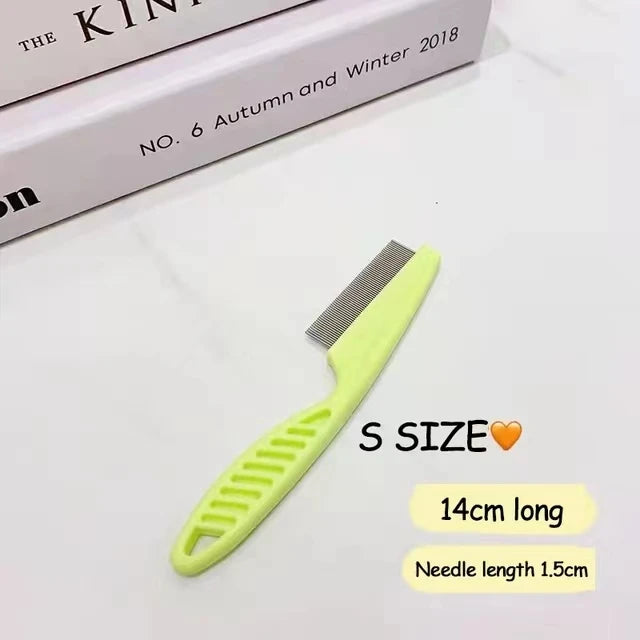 Pet Hair Shedding Comb - Stainless Steel Flea Comb for Cats & Dogs