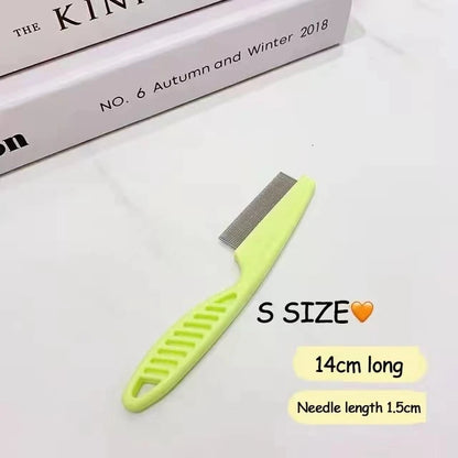 Pet Hair Shedding Comb - Stainless Steel Flea Comb for Cats & Dogs