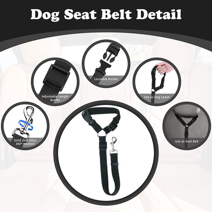 Pet Car Seat Belt - Adjustable Safety Headrest Restraint