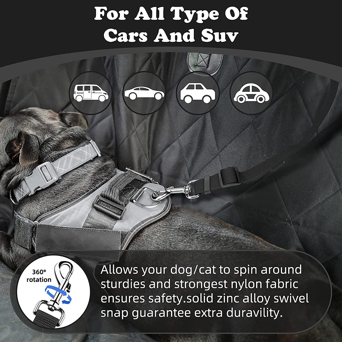 Pet Car Seat Belt - Adjustable Safety Headrest Restraint
