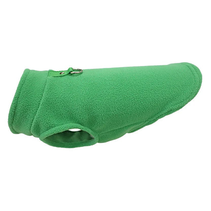 Warm Fleece Dog Jacket with D-Ring for Small Breeds