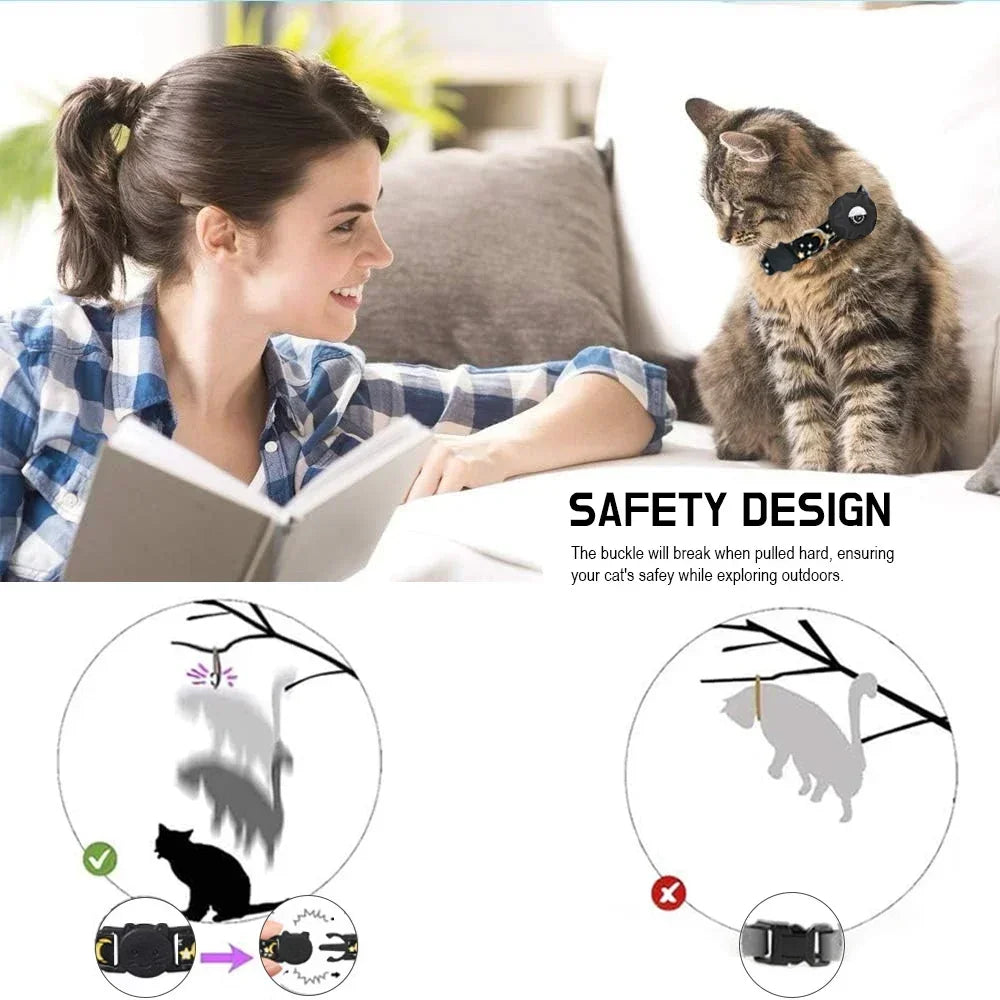 Apple Tag Cat Collar: Reflective, Safe, & Breakaway Design