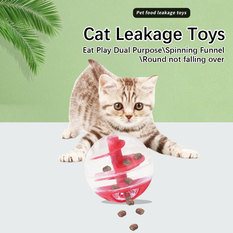 Cat Food Leak Spiral Ball Toy - Bite Resistant & Dual Use
