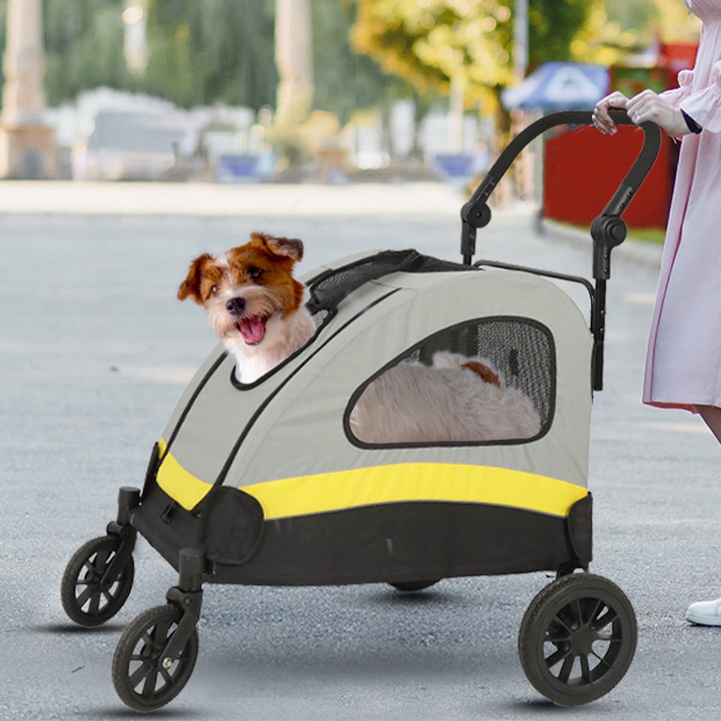 Portable Pet Stroller: Foldable Travel Wagon for Small Dogs & Cats