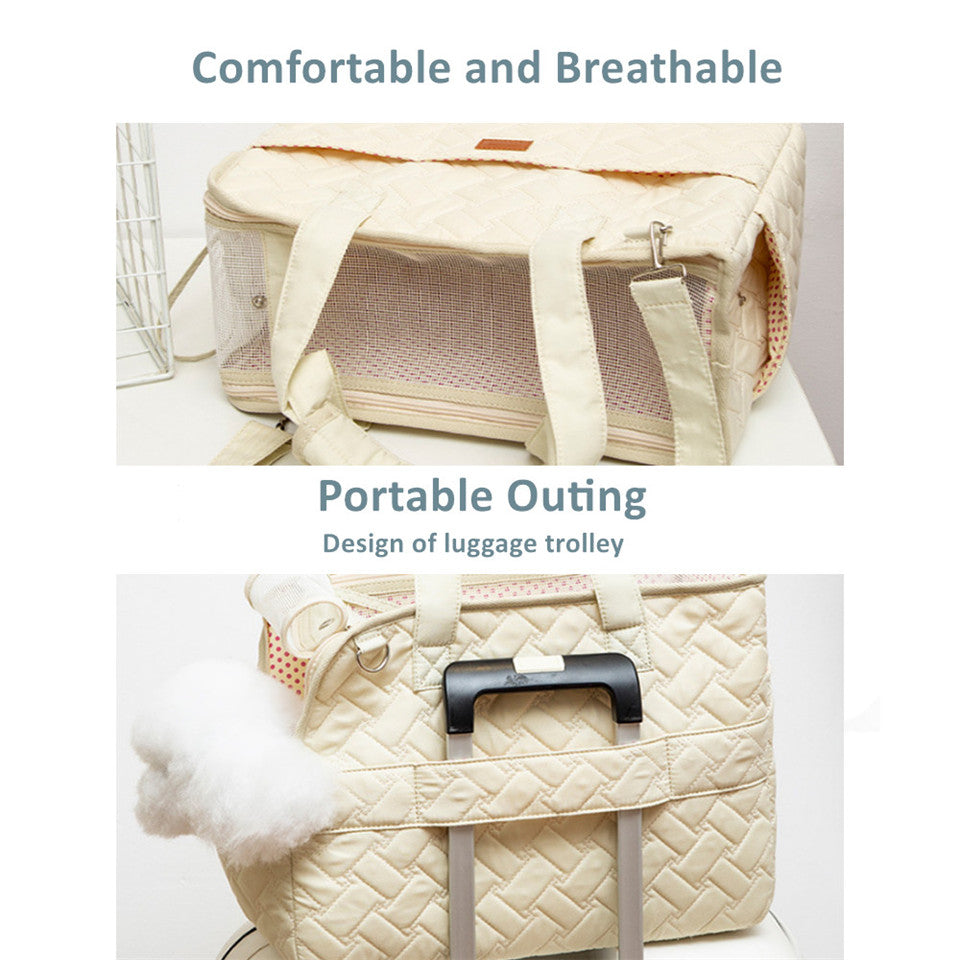 Breathable Pet Carrier: Spacious Dog & Cat Travel Bag