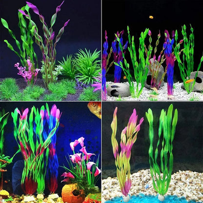 Plastic Aquarium Plants - 5 pcs Artificial Seaweed Decor