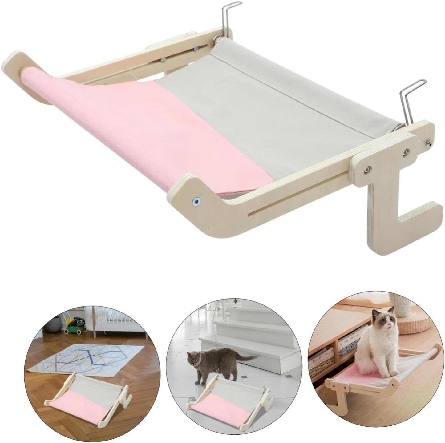 Cat Hammock Window Perch - Window Bed for Cat No Drill, Easy Install, 40 LB Support 