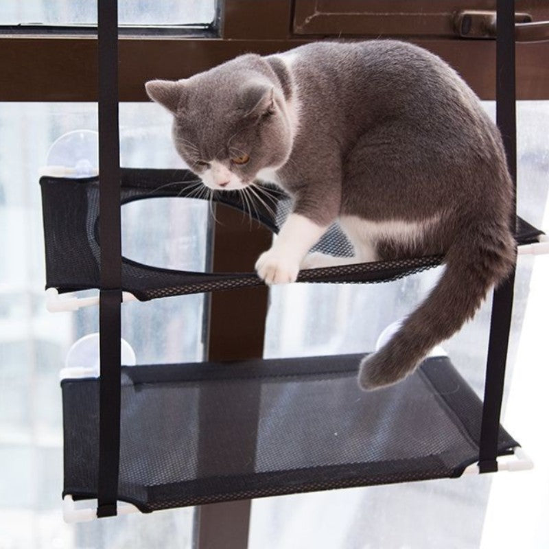Cat Hammock Window Bed - Double Layer Tunnel & Sunny Seat