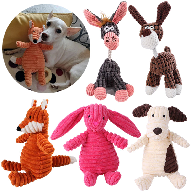 Dog Squeak Toy - Plush Animal Chew & Play for Small Dogs