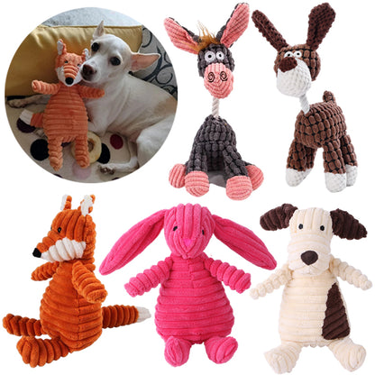 Dog Squeak Toy - Plush Animal Chew & Play for Small Dogs
