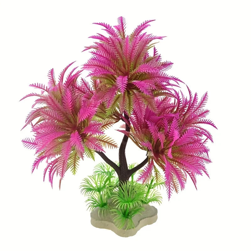 Aquarium Decor: Coconut Tree & Seaweed Ornaments