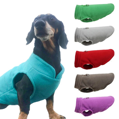 Warm Fleece Dog Jacket with D-Ring for Small Breeds