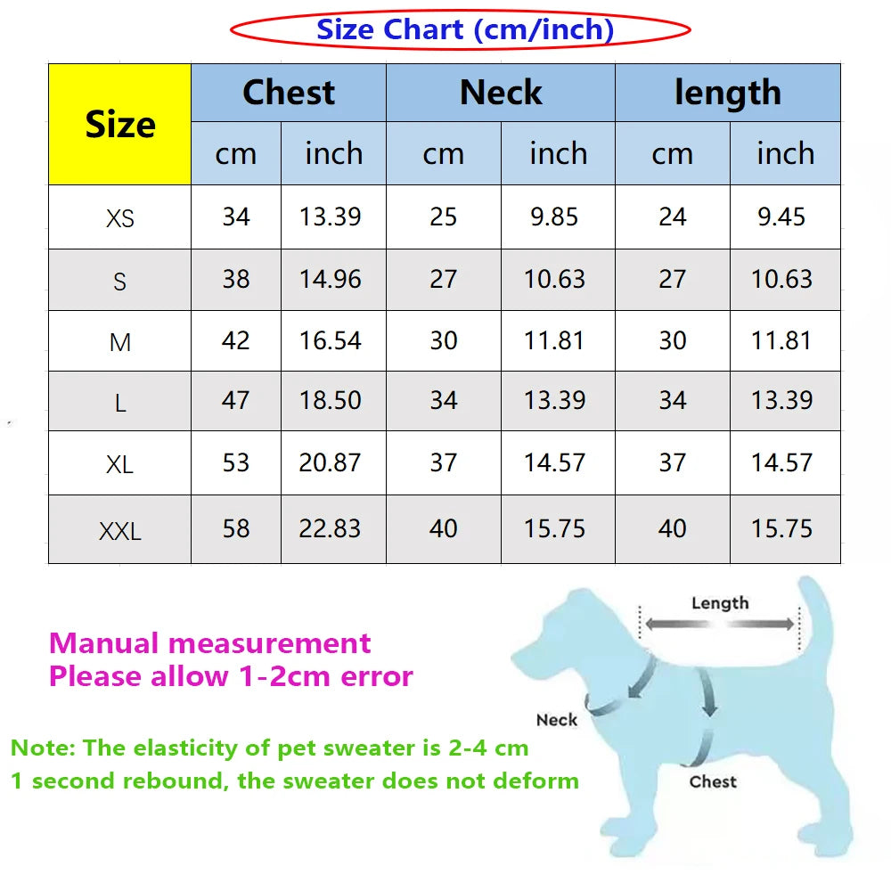 Pet Dog Cat Sweater - Luxury High Elastic Dog Clothes