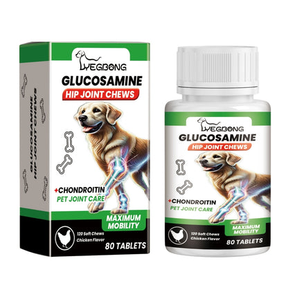 Glucosamine Dog Joint Tablets - 80 Count for Hip & Joint Health