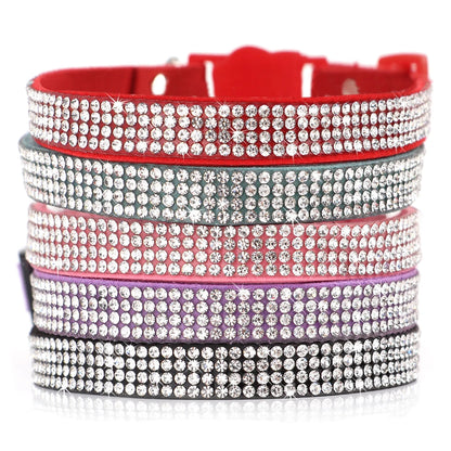 Cat Collar Soft Suede Rhinestone - Bling & Safe Breakaway