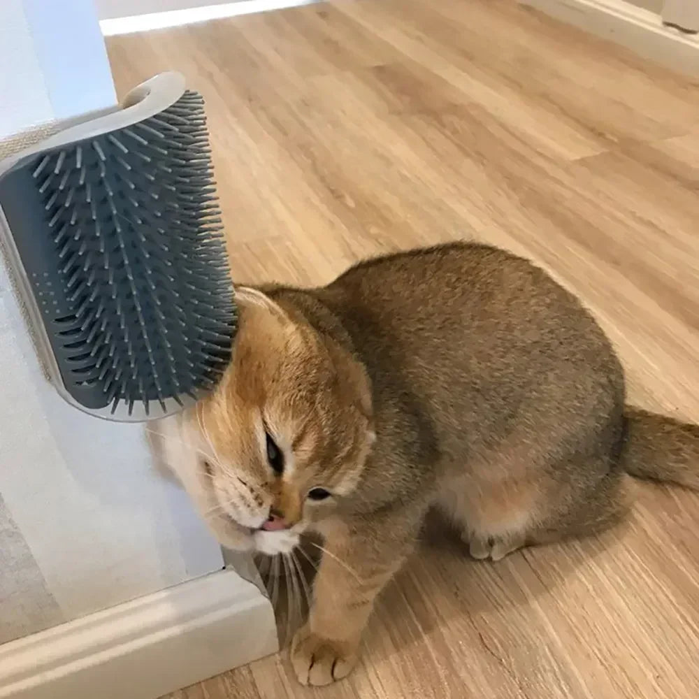 Pet Cats Corner Brush Massager - Scratcher & Comb Accessory