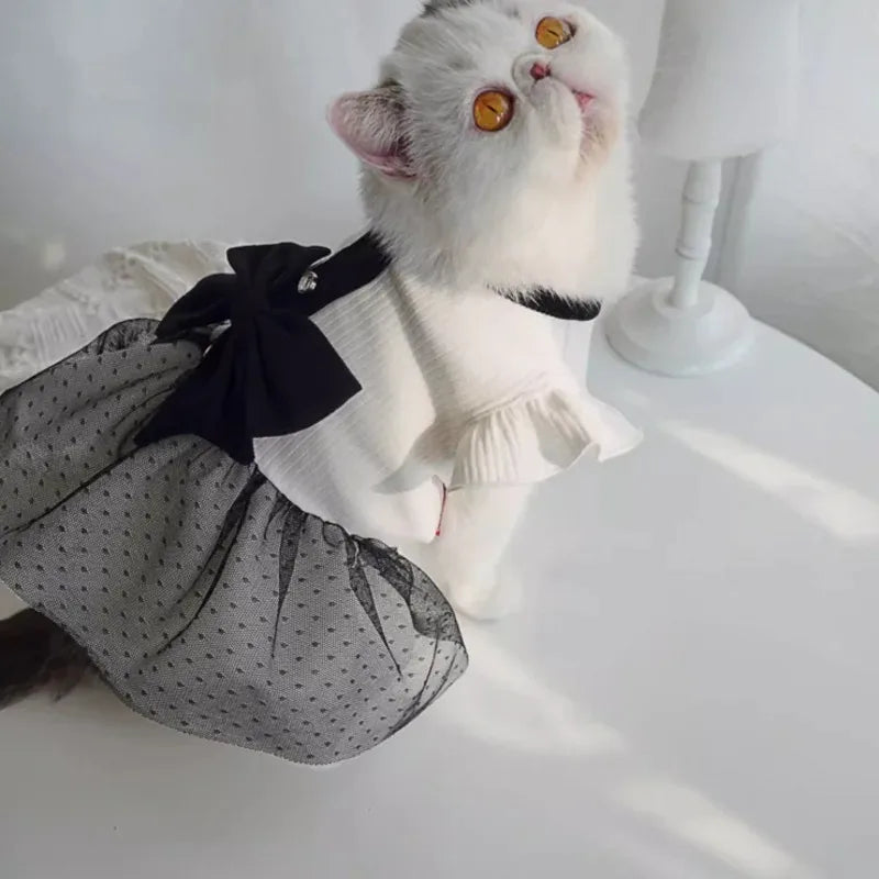 Dog Cat Pet Clothes Summer T-Shirt Skirt for Small Dogs & Cats
