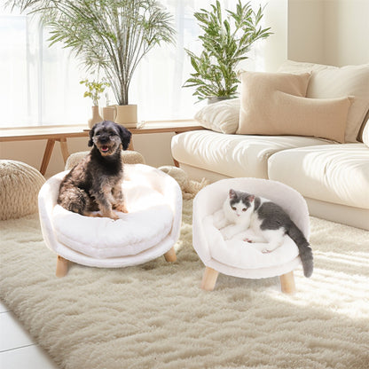 Pet Sofa Bed: Raised Cat Chair & Small Dog Couch