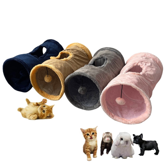 Collapsible Cat Tunnel: Winter Suede for Play & Hide Fun